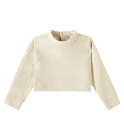 Il Gufo Kids' Cotton-blend Lamé Sweatshirt In Gold