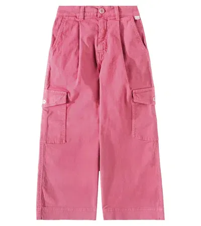 Il Gufo Kids' Cotton Cargo Pants In Pink