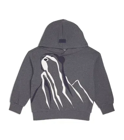 Il Gufo Kids' Cotton Graphic Print Hoodie In Gray