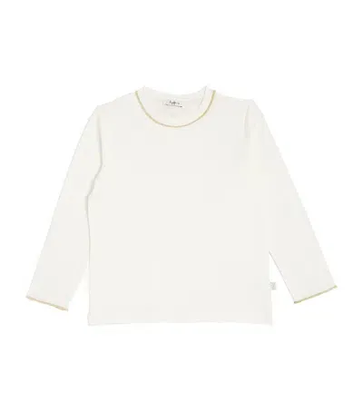 Il Gufo Kids' Cotton Lamé-trim Sweatshirt In White