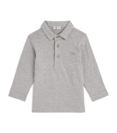 Il Gufo Kids' Cotton Logo Polo Shirt In Grey