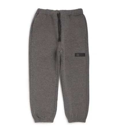 Il Gufo Kids' Cotton Logo Sweatpants In Grey