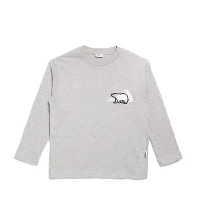 Il Gufo Kids' Cotton Printed T-shirt In Gray