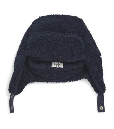 Il Gufo Kids' Faux Shearling Hat In Blue