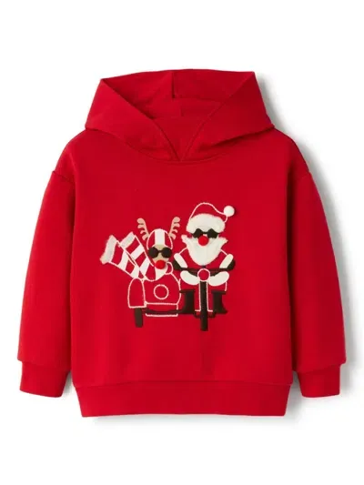 Il Gufo Kids' Festive Hoodie In Red