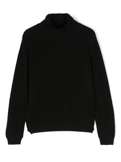 Il Gufo Kids' Fine-knit Roll-neck Jumper In Black