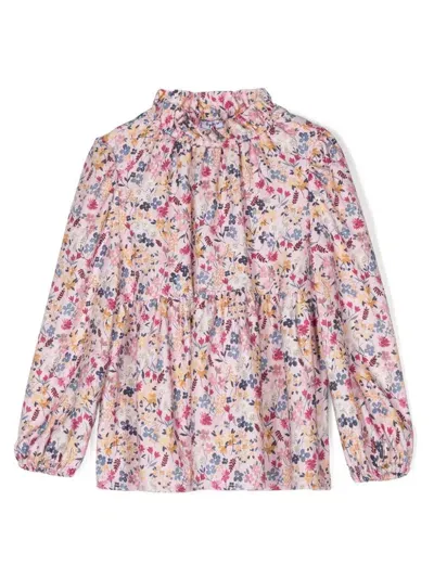 Il Gufo Kids' Floral-print Blouse In Pink