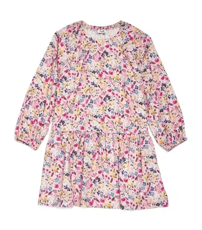 Il Gufo Kids' Floral Print Dress In Pink