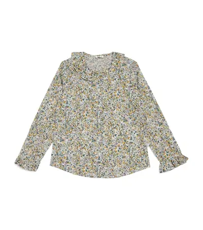 Il Gufo Kids' Floral Print Shirt In Green