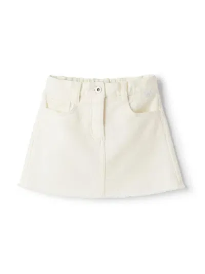 Il Gufo Kids' Frayed-hem Mini Skirt In White