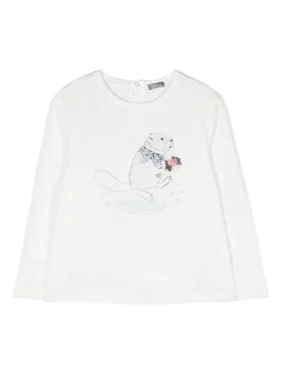 Il Gufo Kids' Graphic-print Cotton T-shirt In White