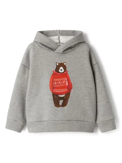 Il Gufo Kids' Graphic-print Hoodie In Grey