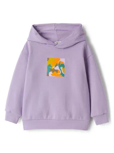 Il Gufo Kids' Graphic-print Hoodie In Purple