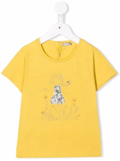 Il Gufo Kids' Graphic-print Short-sleeved T-shirt In Yellow