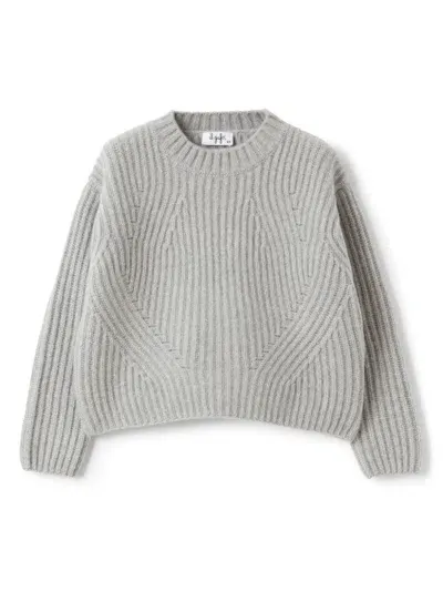 Il Gufo Kids' Grey English Rib Wool Sweater