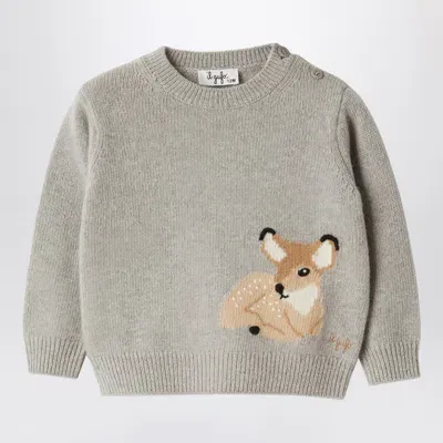 Il Gufo Babies' Grey Mélange Wool Jumper