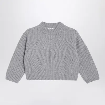 Il Gufo Kids' Grey Ribbed Wool Jumper