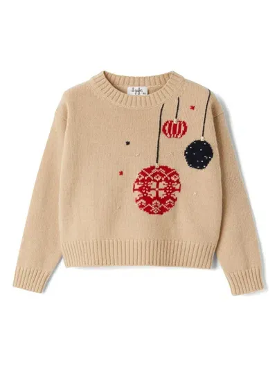 Il Gufo Kids' Intarsia-knit Jumper In Neutrals