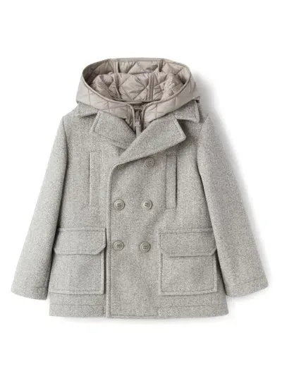 Il Gufo Kids' Layered Coat In Grey