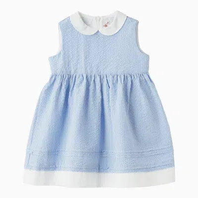 Il Gufo Kids' Light Blue Sleeveless Cotton Dress