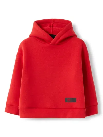 Il Gufo Kids' Logo-print Hoodie In Red