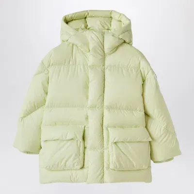 Il Gufo Kids' Long Down Jacket With Hood Yellow In Green