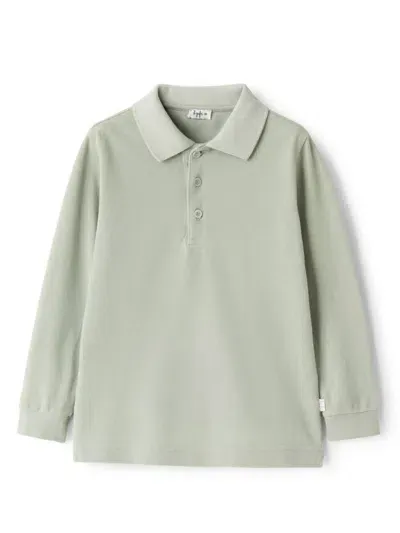 Il Gufo Kids' Long-sleeve Polo Shirt In Green