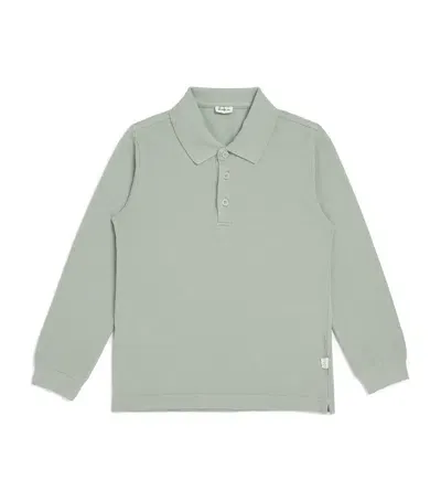 Il Gufo Kids' Long-sleeve Polo Shirt In Green