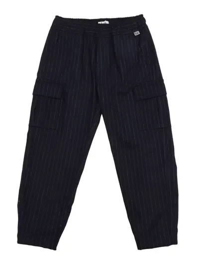 Il Gufo Kids' Viscose Blend Pinstripe Pants In Blue