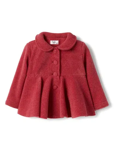 Il Gufo Babies' Peplum Waist Buttoned Blouse In Red