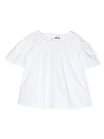 Il Gufo Pleated T-shirt In White