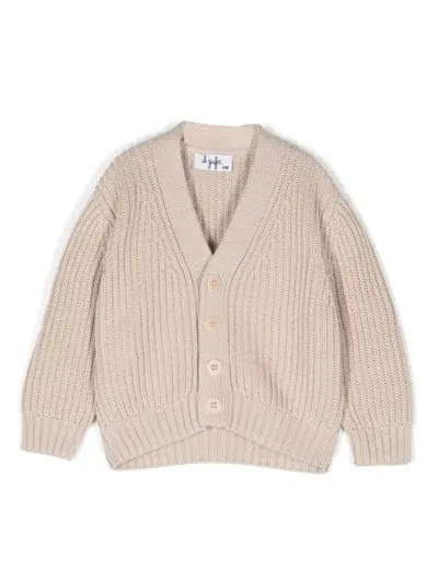 Il Gufo Babies' Ribbed Cardigan In Brown