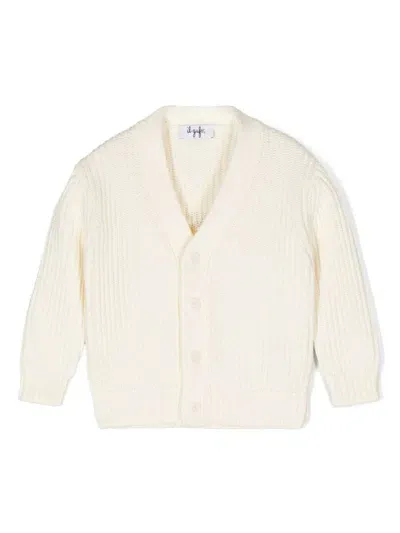 Il Gufo Babies' Ribbed Cardigan In White