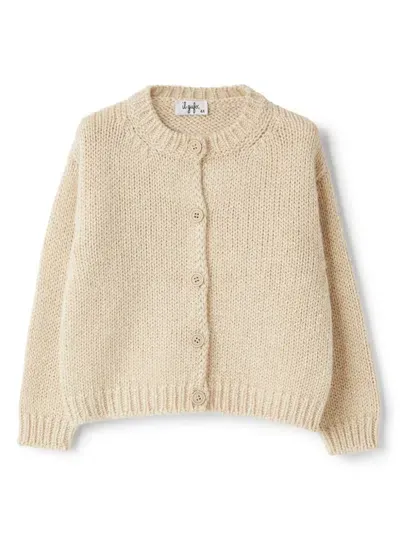 Il Gufo Kids' Ribbed-knit Cardigan In Neutrals