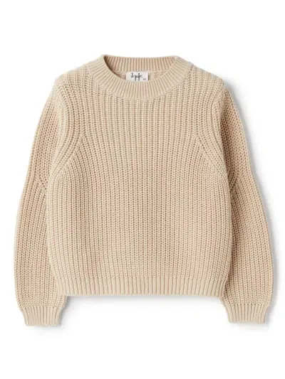 Il Gufo Kids' Ribbed-knit Jumper In Neutrals