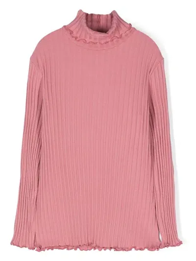 Il Gufo Kids' Ribbed T-shirt In Pink