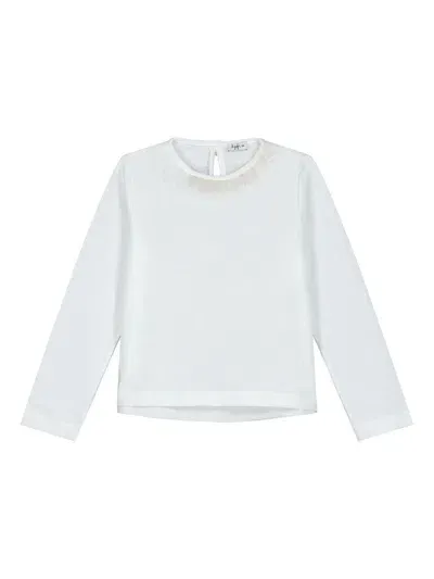 Il Gufo Kids' Ruffle-detailing T-shirt In White