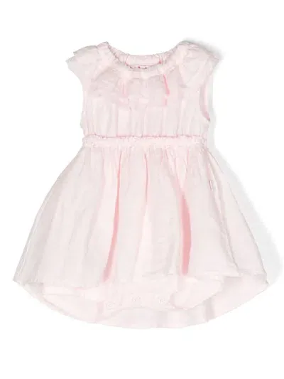 Il Gufo Ruffled-detail Flared Dress In Pink