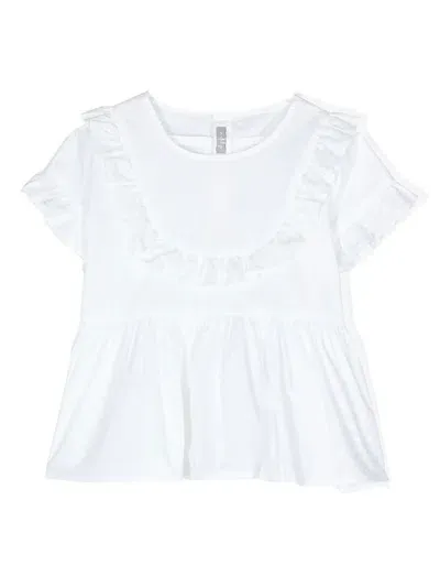 Il Gufo Ruffled T-shirt In White