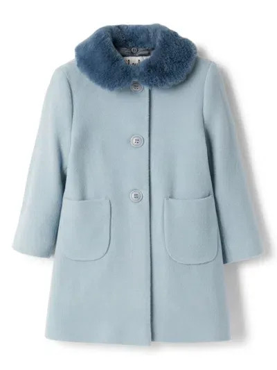 Il Gufo Kids' Single-breasted Coat In Blue