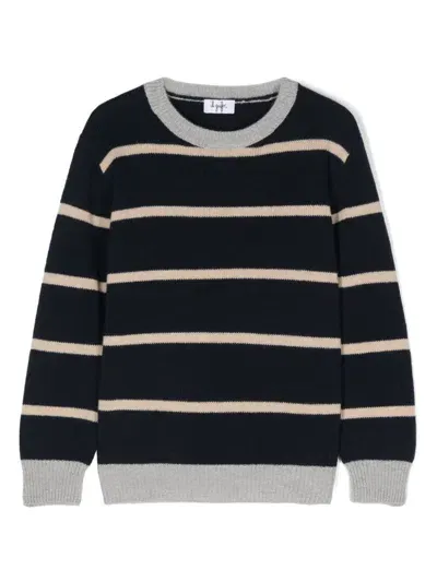 Il Gufo Striped Wool Sweater In 蓝色