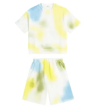 Il Gufo Kids' Tie-dye Cotton T-shirt And Shorts Set In Multicolor