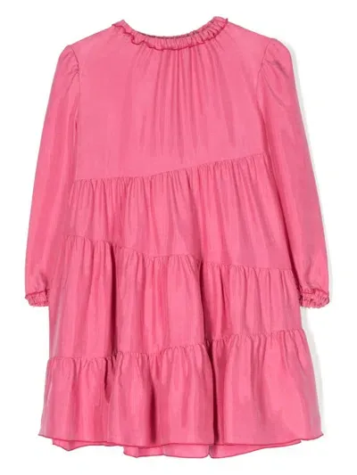 Il Gufo Kids' Tiered Dress In 360 Pink