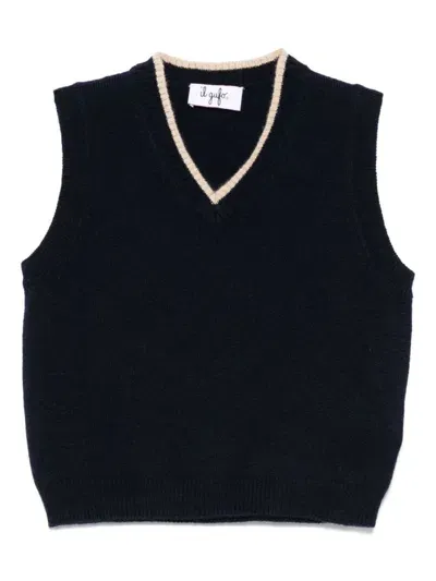 Il Gufo Babies' Virgin Wool Vest In Blue