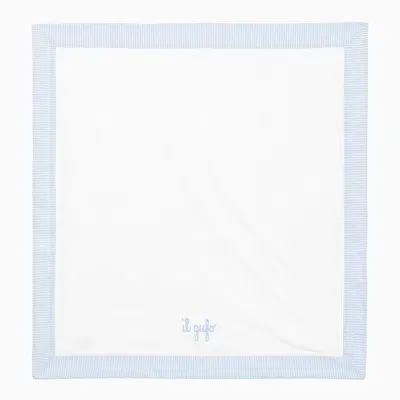 Il Gufo White/light Blue Cotton Cover With Logo