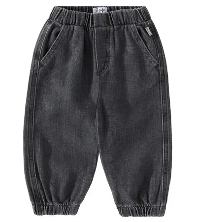 Il Gufo Babies' Wide-leg Jeans In Black