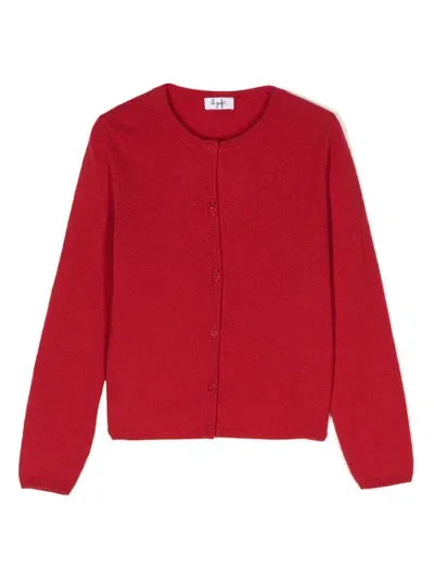 Il Gufo Kids' Wool Cardigan In Red