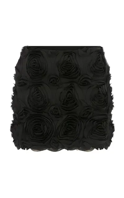 Ila Rosemary Rosette-detailed Crepe Mini Skirt In Black