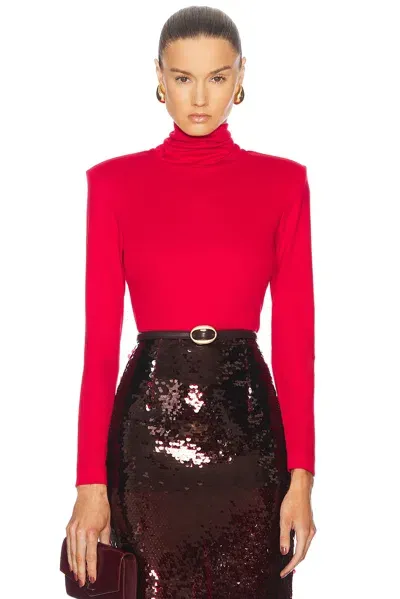 Ila Via Turtle Neck Top In Red