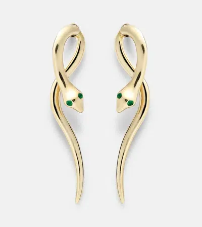 Ileana Makri Boa 18kt Gold Earrings With Emeralds